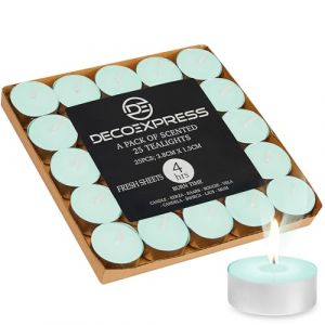 DECO EXPRESS Lot de Bougies Chauffe Plat de 200, 100, 50, 25 ou 24, Bougie Longue Dur&eacute;e de Combustion 4, 8 ou 10 Heures (Draps Frais 25/4 heures) (Get Trend., neuf)