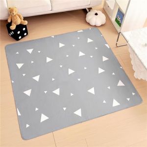 Treer Tapis pour Chaise Haute Bebe, Style Dessin Animé Tapis de Protection Sol Repas Bébé Tapis Antidérapant Tapis de Sol Bebe Pliable Imperméable (130x130cm,Triangle Géométrique) (Treer, neuf)