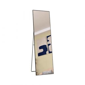 Miroir sur toute la longueur - Rectangulaire 140 x 40 cm avec Cadre en Aluminium Noir, Grand Miroir de Sol ou Mural HD Suspendu ou Contre Le Mur, pour Salon, Chambre, Couloir (Noir-A, 140x40cm) (YUBAIAI, neuf)