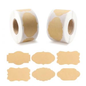 600 Pièces Etiquette Cadeau, 3cm x 5cm Etiketten Selbstklebend, Etiquette Cadeau Noel Autocollante pour Cosmétiques, Décorations Faites à La Main, Bouteilles et Pots, Artisanat(marron-5) (MUXIN EU, neuf)