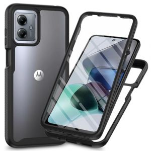 RonRun Coque pour Motorola Moto G14 4G, 360° Transparente étui Antichoc Housse Integrale Transparent Silicone Bumper avec Protecteur d'Écran Intégré Case - Noir (RonRun, neuf)