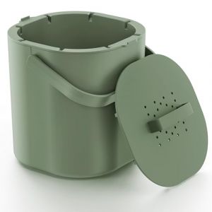PTMS&reg; Poubelle Compost Cuisine 6L - Seau &agrave; Compost avec Filtre &agrave; Charbon Actif et Couvercle &agrave; accrocher - composteur Cuisine Anti-Odeur, Lavable au Lave-Vaisselle, avec Grille int&eacute;rieure (PTMS_ITA, neuf)