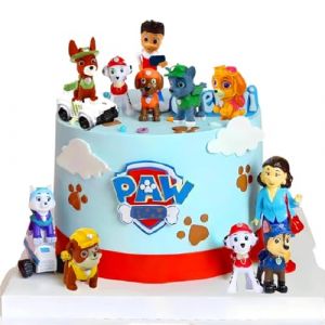 Décoration de Gâteau Pat Patrouille, Decoration Gateau Anniversaire, Deco Gateau Pat Patrouille, Cake Topper, Cartoon Décoration Gateau, pour Enfants Fête D'anniversaire (Pifei-Pipi, neuf)