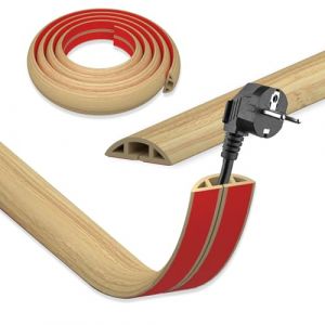 DIKARIYA Cache Cable Sol, 3mx1cm Passage de Cable au Sol, Petit Canal de C&acirc;ble Flexible, Protege Cable Sol, PVC Goulotte Passe Cable Sol, Cache Fil &Eacute;lectrique Auto-Adh&eacute;sif pour Tous Les C&acirc;bles (DIKARIYA EU, neuf)