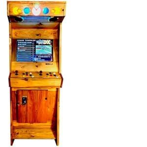 Machine d'arcade r&eacute;tro en Bois - Fait Main &ndash; Borne 2 Joueurs avec +4000 Jeux Classiques, &eacute;cran LCD 22", Plug & Play &ndash; San-J (Teck) (San-J Arcade, neuf)