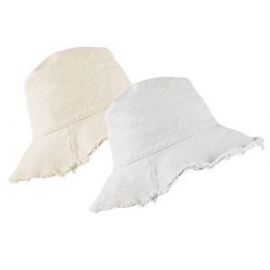 Chapeau bob en coton d&eacute;lav&eacute; avec protection solaire &ndash; Chapeau d'&eacute;t&eacute; &agrave; large bord (bord de 8,1 cm) (taille : S-M), Beige + blanc 2 pi&egrave;ces, Taille M (kejiedamai, neuf)