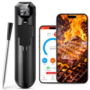 maxtech Thermomètre Cuisine Sans Fil, Thermometre Cuisson avec App et Double Capteur, 150m Bluetooth Thermomètres à Viande Type-C Charge Thermomètre Culinaire pour BBQ, Grill, Fumoir, Four, Sous Vide (DUBB GLASS LIMITED, neuf)