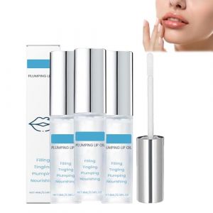 Sérum spicule repulpant pour les lèvres - brillant à l'huile pour les lèvres repulpant et hydratant pour les femmes, repulpant à lèvres liquide imperméable, essence incolore transparente (3 PCS) (JIEXIANG, neuf)