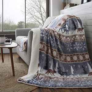 Happy Linen Company Nordic Scandi Hygge Winter Warm Taupe Naturel Extra Large XXL Fausse Fourrure Sherpa Polaire Jet&eacute; (Happy Linen Company, neuf)