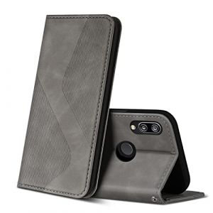 ZONNAVI Coque pour Huawei P20 Lite, Premium &Eacute;tui Housse en Cuir de Protection avec [Emplacements Cartes] [Magnetique], Clapet Folio Portefeuille pour Huawei P20 Lite (Gris) (ZONNAVI, neuf)