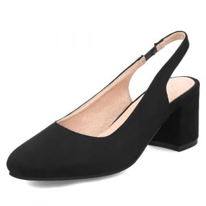 OALEEN Escarpins Femme Et&eacute; Petit Talon Bloc Bout Carr&eacute; Bride Arri&egrave;re Chaussures Ouverte Slingback Soir&eacute;e Mariage Noir 49 (OALEEN VOGUE, neuf)