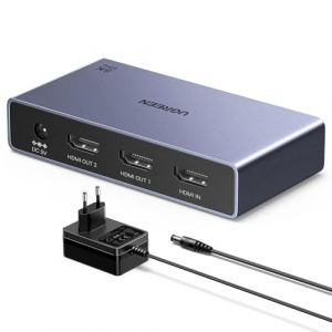 UGREEN Splitter HDMI 1 Entrée 2 Sorties 4K 60Hz Répartiteur HDMI pour 2 Écrans 1080P HDCP2.2 3D HDR 18Gbps EDID Adaptateur Mode Miroir Compatible avec PS5 Xbox One Lecteur Blu Ray TV Projecteur (UGREEN GROUP LIMITED UK, neuf)