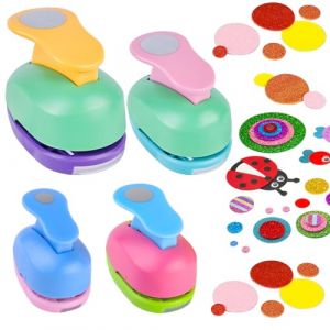 4 Pi&egrave;ces Perforatrice de Papier Creative, Perforatrice Rond, Perforeuses &agrave; Papier, Pentagramme Poin&ccedil;on Fait Main Trou Fantaisie pour Projets DIY, Scrapbooking Cr&eacute;ation de Cartes (8mm,16mm, 25mm, 38mm) (MOTTIA FACING LIMITED, neuf)