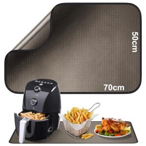 50x70CM Sous-couche réfractaire Tapis en fibre de verre silicone anti-feu pour plateau de table Tapis résistant à la chaleur pour friteuse à air machine à café micro-ondes Antidérapant imperméable (Alckijy DIRECT, neuf)