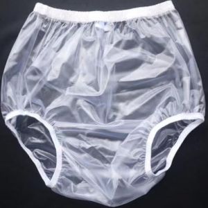Slip pour Incontinence pour Adultes Slip Taille Haute en PVC Transparent Réutilisables Et Lavables en Plastique À Clipser Culotte Anti-Fuite pour Hommes Femmes,XL,1 Pcs (ShengMaoShangMao, neuf)