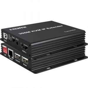300M IP HDMI KVM extender, HDMI extender sur IP RJ45 cat6 câble Ethernet 1080p HDMI KVM extender multipoint Connect network switch support PC DVR TV souris clavier (KVM IP Extender) (Fashion Swallows, neuf)
