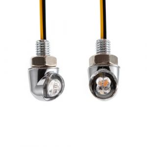evomosa Mini LED moto clignotant ambre indicateur lat&eacute;ral 12V pour moto custom street chopper cruiser vis 8mm (Argent) (evomosa Eur., neuf)