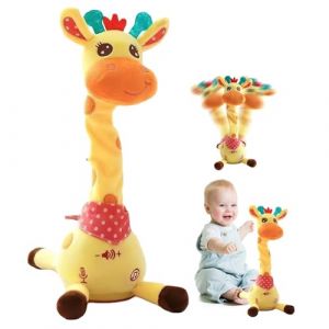 Kouamor - Jouet Girafe de 35 cm qui danse, chante, parle, enregistre et r&eacute;p&egrave;te - Girafes &eacute;ducatives interactives en peluche - Jouets en peluche de girafes interactifs - S&eacute;curitaires et doux - Cadeaux (MEGAN STOCKDALE LTD, neuf)