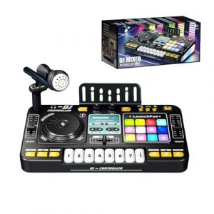 Table de mixage DJ pour en-fants, Platine DJ Musicale pour Tout-Petits avec lumi&egrave;res et Sons, Piano &eacute;lectronique avec Microphone karaoks&eacute;, kit de mixage D J BKid pour en-fants de 3 &agrave; 6 Ans (tangzkc, neuf)