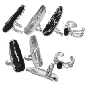 minkissy 2 Ensembles Bague Décoration Anneau Motif Irrégulier Bague À Ongles Style Punk Bagues Bagues Accessoire De Fête Punk Joint Décoration Des (Master Self, neuf)