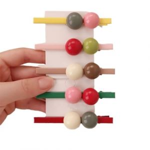 Ensemble de 5 pinces à cheveux couleur bonbon, mini pinces à Crocodile antidérapantes pour filles avec perles de résine, accessoires de cheveux doux dans le style quotidien (LKNXJLLY, neuf)