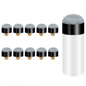 JchEnye 10 Pointes de Queue de Billard de Remplacement avec fers de Queue de Billard 12mm Gris Kit d'accessoires de Queue de Billard pour queues de Billard et queues de Snooker (jiachengyeEU, neuf)