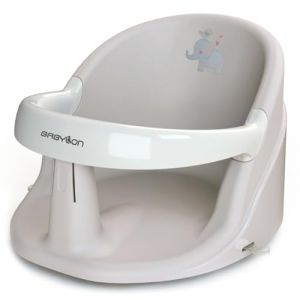BABYLON Siege bain bebe Nemo &ndash; Siege de bain pour bebe 6 mois, Transat bain b&eacute;b&eacute;, Anneau de bain avec 4 ventouses antid&eacute;rapantes, siege bebe douche et baignoire, gris/blanc (Kleeblatt GmbH, neuf)