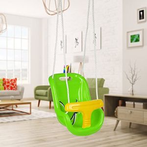 Balancoire Bebe, Siege Balan&ccedil;oire Enfant, Balan&ccedil;oire de Jardin pour B&eacute;b&eacute;, Balan&ccedil;oire avec Ceinture de S&eacute;curit&eacute; (Vert-37 * 23 * 40cm) (KEDii, neuf)