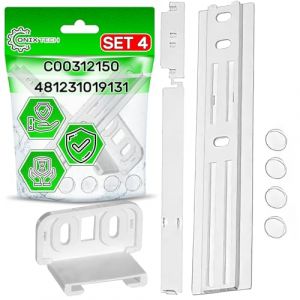 4 Kit Glissiere de Porte pour Frigo Congelateur Encastrable avec le Code Original C00312150 481231019131 pour Whirlpool pour Fagor pour Indesit pour Smeg - Garantie de 5 Ans - ONIX TECH (ONIX TECH, neuf)