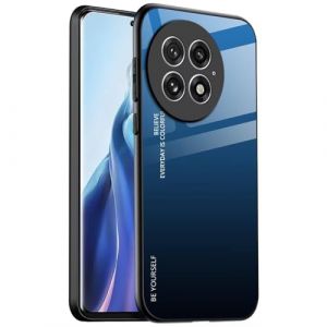 EASSGU Coque Adapté pour OnePlus 13 5G (6.82" inches), Coque Arrière en Verre Dégradé Anti-Chute et Anti-Rayures Étui de Téléphone Portable - Bleu Noir (EASSGU, neuf)