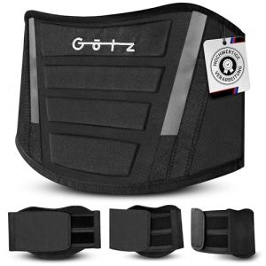 G&ouml;tz Ceinture lombaire de moto pour homme/femme - Stabilisation efficace - Soutien lombaire, chauffe-reins - Protection des reins - Noir - R&eacute;fl&eacute;chissante (tour de ventre de 110 &agrave; 133 cm) (MotorsportGoetz, neuf)