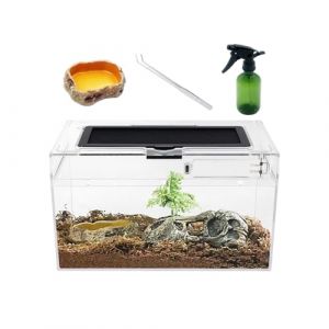 Reptile Growth PC Trousse de Terrarium Reptile, 12" x 7"x 6" PC terrariums avec Vue complète visuellement Attrayante, Vivarium pour Léopard Gecko Barbu Dragon Lézard Escargot Tarentule Serpent Tortue (Reptile Growth Co., Ltd, neuf)