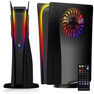 ElitePlay Façade noire PS5 avec lumières LED et grille d'aération de rechange pour Playstation 5 Disc Edition (ElitePlay, neuf)