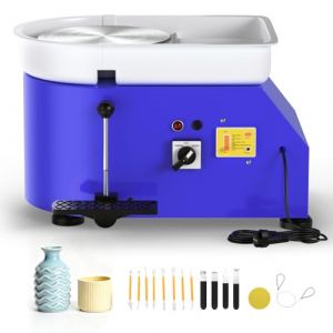 Tour de Potier,350W Tour de Potier Adulte avec P&eacute;dale,Roue de Poterie avec Bassin Amovible Plateau Tournant, Outils de Poterie pour Bricolage Poterie D&eacute;butante,Atelier Poterie(Blau) (giorgos-georgiou, neuf)