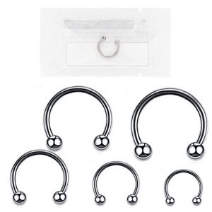 WARRIOR Piercing Fer à Cheval STÉRILISÉ Circulaire/Courbe Barbell 16G 1,2mm Diamètre 10 mm pour Tragus Helix Stérile Oreille Nez Piercing en Acier Chirurgical 316L (Z&Z PUNK SHOPPING, neuf)