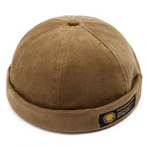 YAMEE Bob Homme Docker Bonnet Femme Casquette Neuf Urban Style Bord Roulé rétro Travailleur Marin Unique Street décontracté Brimless Chapeau (One Size 56-58cm) (YAMEE, neuf)
