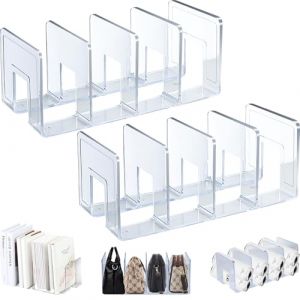 Elezeal Lot de 2 porte-revues en acrylique transparent, multifonctionnel, organiseur de fichiers de bureau épais pour plateau de bouteille, organisateur de couvercle de cuisine, séparateur de sac à (Duangdangdu, neuf)