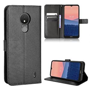 Coque Cuir pour Nokia C21 Coque Housse Etui Cover,Coque pour Nokia C21 TA-1356 TA-1352 Coque Etui en Cuir PU pour t&eacute;l&eacute;phone Portable Black (Jielangxin, neuf)