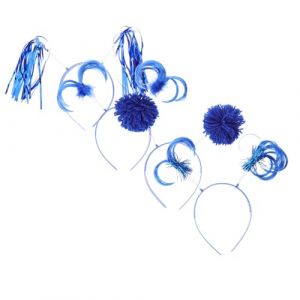 Garneck Lot de 8 Bandeaux &agrave; Pompons Bleu Fonc&eacute; pour Femmes Serrage-T&ecirc;te Queue de Cheval en Tissu Doux Accessoires de F&ecirc;te Anniversaire et Bal Masqu&eacute; Bandeaux Paillet&eacute;s pour Spectacle et (Eerstra, neuf)