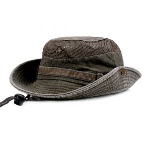 KeepSa Chapeau Soleil Homme Femme Coton Pliable Ete Anti UV Outdoor Bucket Hat Chapeau de Voyage Safari Casquette avec Maille Respirante et Sangle de Menton Réglable (Charmylo, neuf)