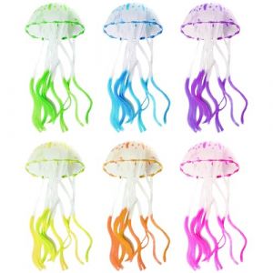 TYXHXTF 6Pcs Méduse Artificielle, Méduse Silicone, Méduse Lumineuse, Méduses Artificielles, Décoration Aquarium, Décoration D'Aquarium Coloré, pour Fish Tank (TYXHXTF, neuf)