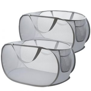2 Pi&egrave;ces Panier &agrave; Linge Pliable,75L Paniere a Linge Sale,Paniers &agrave; Linge Pliables pour Buanderie,Salle de Bain,Chambre &agrave; Coucher,Chambre d'enfant,Voyage (Gris + Gris) (Xwanwan Trading, neuf)