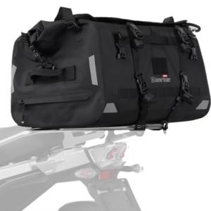 Sac de Moto Lone Rider Overlander &ndash; Sac de Transport &Eacute;tanche pour Moto, Sac Sec Extensible pour Porte-bagages Arri&egrave;re avec Sangles MOLLE, Rangement d'&Eacute;quipement Beavertail, Fermeture Enroulable (30 L) (Lone Rider., neuf)
