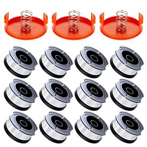 Eventronic 12 Pack Bobine Fil Coupe Bordure Compatible avec Black et Decker Coupe Bordures, A6481 A6485 1.65mm Bobine de Fil Debroussailleuse(12 Fil Coupe Bordure,3 Couvercle,3 Ressort) (Ayhh-official, neuf)