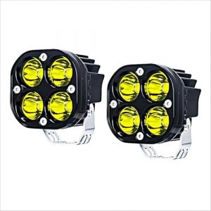 WELLIT Phare de Travail LED 2x40W 3'' Projecteur LED 12V 24V Jaune Carré Extra Spot Feux Antibrouillard Offroad pour Voiture Tracteur Moto Feux de Pêche (Pro.Led.Top1, neuf)