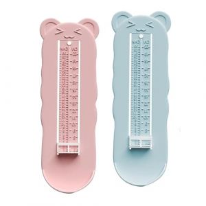 2 Pièces Mesure Pied Enfant Léger, Pedimetre Enfant Facile à Utiliser, Pedimetre Bebe Petit Motif Dessin Animé, Plage de Tailles 6 à 20 cm Mesure Précise des Pieds des Enfants (Rose,Bleu) (ZJZH, neuf)