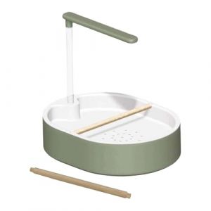 perfk Baignoire pour Perroquet, Baignoire Automatique avec Douche et perchoirs en Bois, et Pompe pour Petits Moyens Oiseaux, Pommeau de Douche Vert (perfk, neuf)