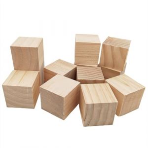 Lot de 12 cubes en bois naturel brut de 6 cm pour travaux manuels, sculpture et projets de bricolage (Anktily, neuf)