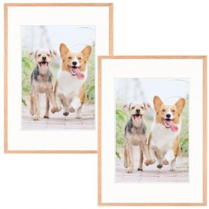 Weikani A3 avec cadre photo mat, pack de 2-29.7x42cm Oak cadre photo plexi verre, cadre de certificat pour affichage mural ou de bureau, set de 2 (Newhope2023, neuf)