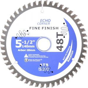 Echo Corner lame scie circulaire 140mm (Bois), alésage 20mm / 16mm / 12,75mm / 10mm anneau réduction, finition coupe transversale cadre Bois Contreplaqué MDF Placage plastique d'oeuvr (Echo Corner, neuf)